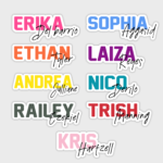Personalized name sticker
