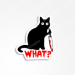 Cat holding a knife - Sticker